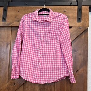 J. Crew Pink and White Gingham Shirt